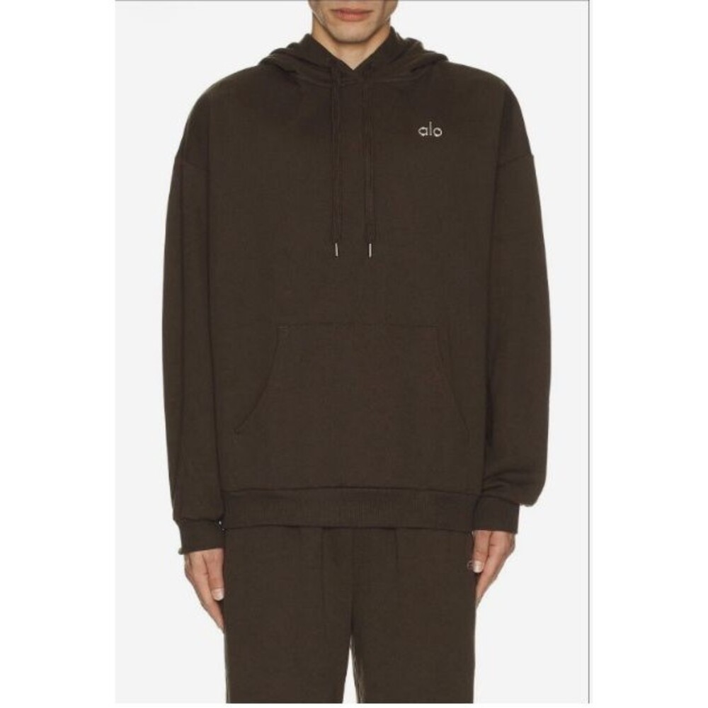 Alo Yoga Accolade Hoodie Espresso Brown Pullover Sweatshirt - Picture 5 of 5